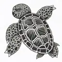 turtle and kidney bean  tattoo design idea