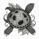 turtle and kidney bean  tattoo design idea