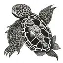 turtle and kidney bean  tattoo design idea