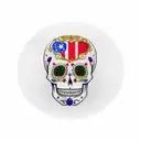 Sugar skull with cuban flag in one earring tattoo design idea