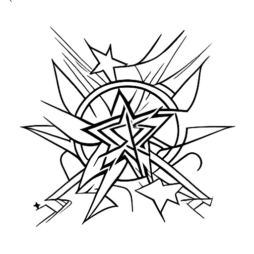 rockstar with a star  tattoo design idea