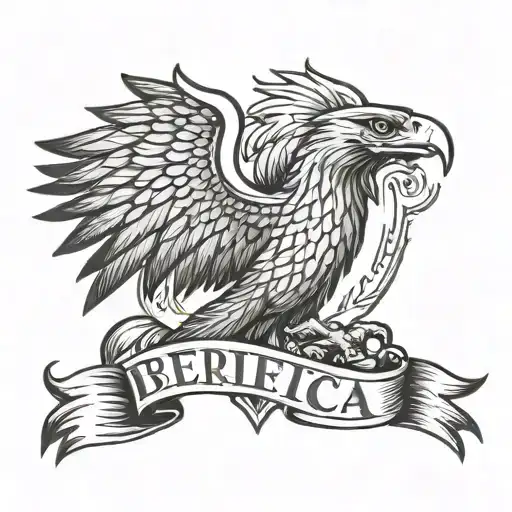 eagle Benfica 1904 written inside tattoo design idea