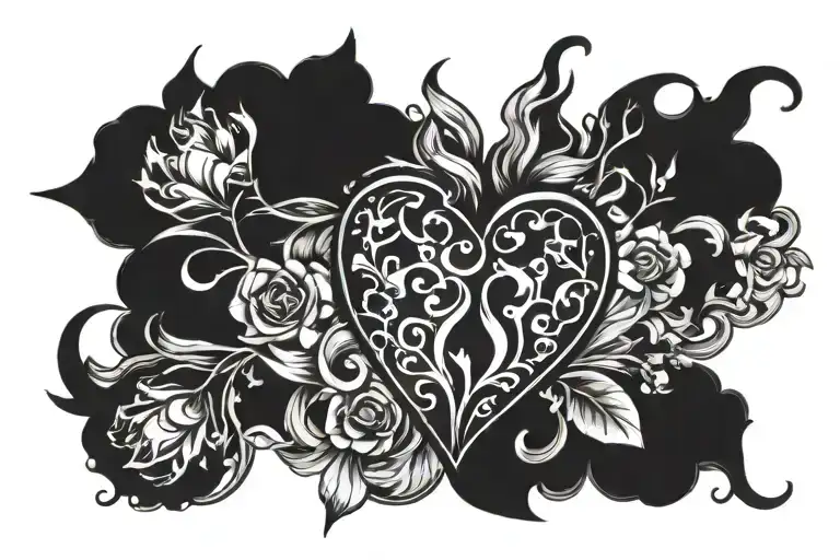 set your heart ablaze tattoo design idea