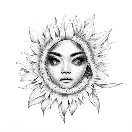 Song lyric with sunflowers tattoo design idea