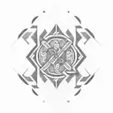 Maori-inspired geometric pattern incorporating the word 'força' in a bold typography tattoo design idea