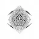 Maori-inspired geometric pattern incorporating the word 'força' in a bold typography tattoo design idea