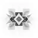 Maori-inspired geometric pattern incorporating the word 'força' in a bold typography tattoo design idea