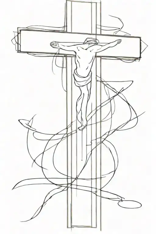 Through and Christ making a cross overlapping at the first H with "3:14" on the right side of through underneath christ  tattoo design idea
