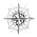 compass and anchor tattoo design idea