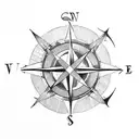 compass and anchor tattoo design idea