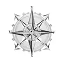 compass and anchor tattoo design idea