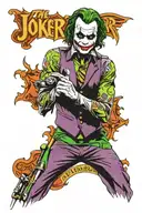 A full Heath Ledger's Joker arm sleeve tattoo design idea