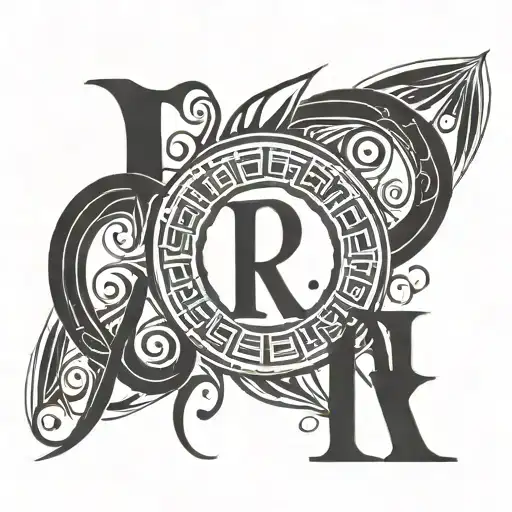 Roman numeral 3 with letters of R A Please  tattoo design idea