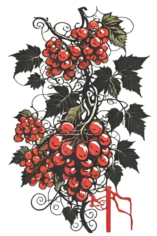 grape vine that will wrap tattoo design idea