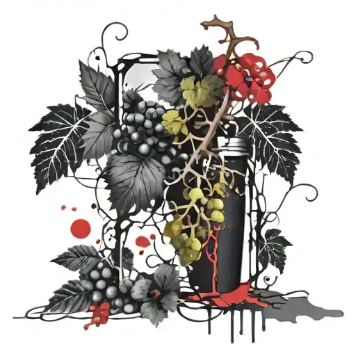 grape vine tattoo design idea