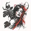 grape vine tattoo design idea