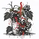 grape vine tattoo design idea