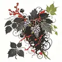 grape vine tattoo design idea