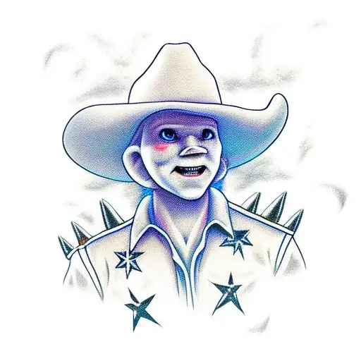 casper the friendly ghost as a cowboy tattoo design idea