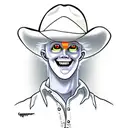 casper the friendly ghost as a cowboy tattoo design idea