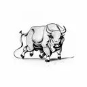 bull and bear fighting  tattoo design idea