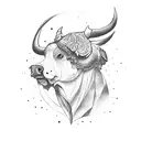 bull and bear fighting  tattoo design idea
