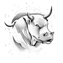 bull and bear fighting  tattoo design idea