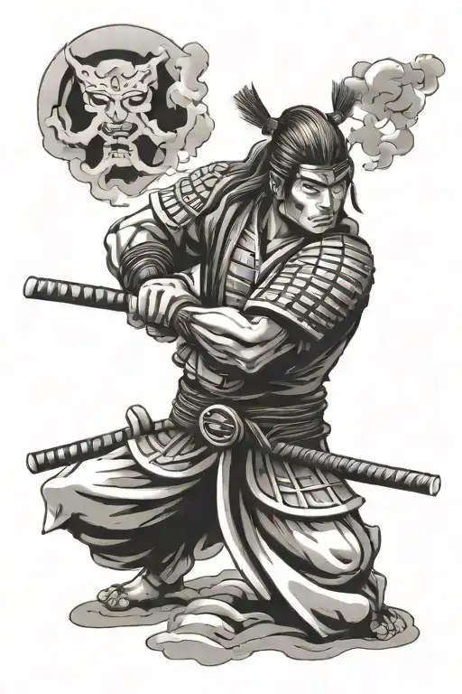 ronin samurai sword tattoo design idea