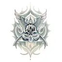 christian buddhist tattoo design idea