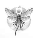 faire riding Dragon-fly tattoo design idea