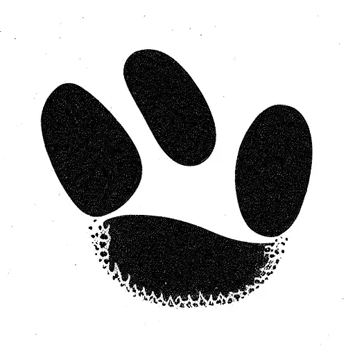 Dog footprint with snowflake  tattoo design idea