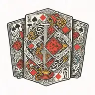 deck of cards with dice intertwined tattoo design idea