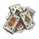 deck of cards with dice rolling tattoo design idea