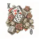 deck of cards with dice rolling tattoo design idea