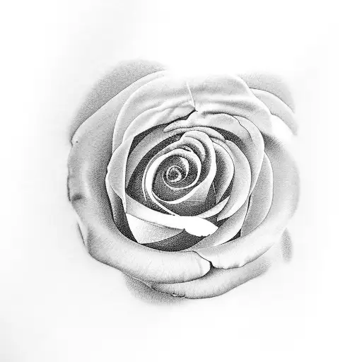 Face And roses tattoo design idea