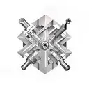 hammer and drill bit tattoo design idea