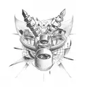 hammer and drill bit tattoo design idea