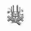 hammer and drill bit tattoo design idea