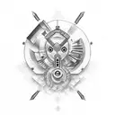 hammer and drill bit tattoo design idea