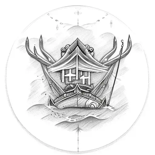 fisherman crest tattoo design idea