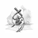 fisherman cross tattoo design idea