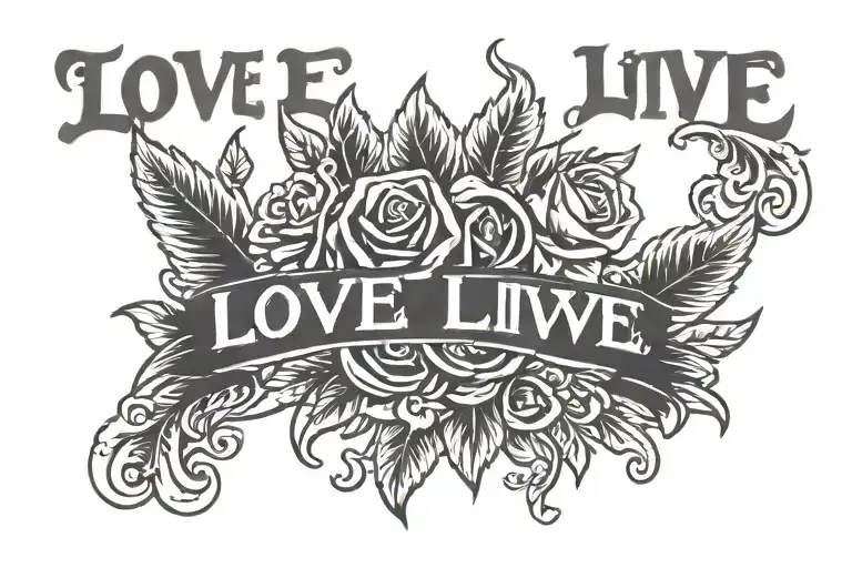 love live laugh tattoo design idea