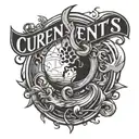 Currents band logo incorporating elements tattoo design idea
