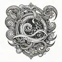 Currents band logo incorporating elements tattoo design idea