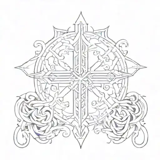 yhwh in a cross  tattoo design idea