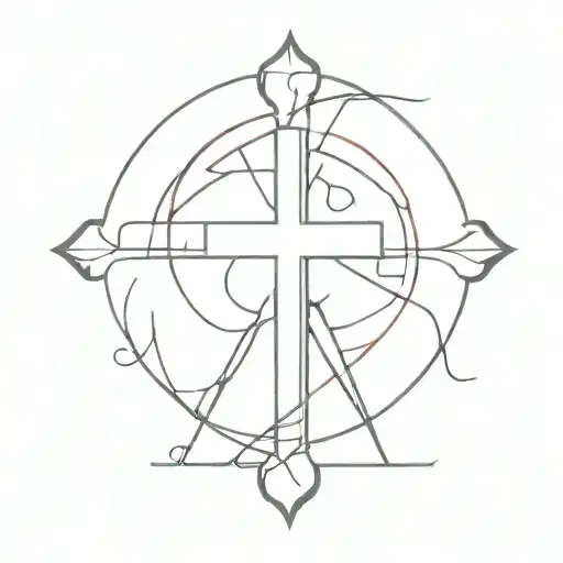 Cross and à forgiveness resurrection commitment tattoo design idea