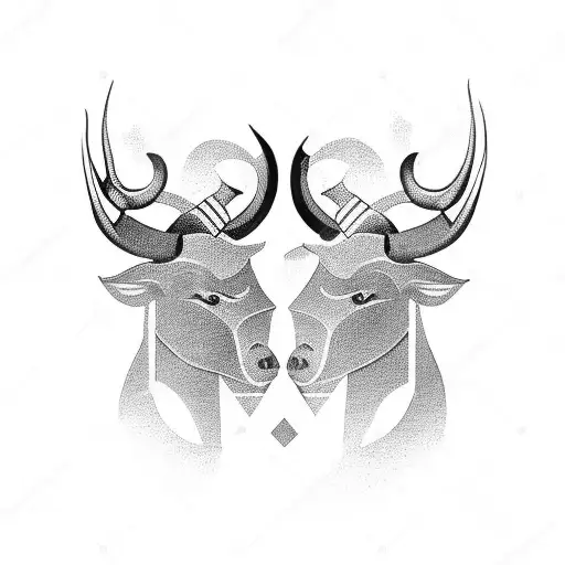 taurus and sagittarius couple tattoo design idea