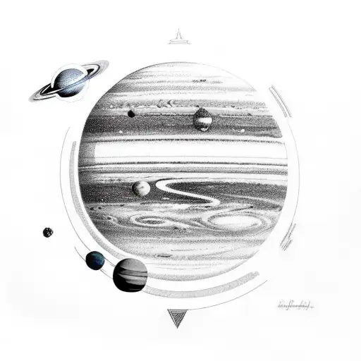 solar system planets in order and correct size tattoo design idea