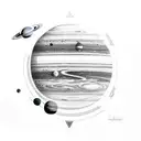 solar system planets in order and correct size tattoo design idea