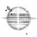 solar system planets in order and correct size tattoo design idea